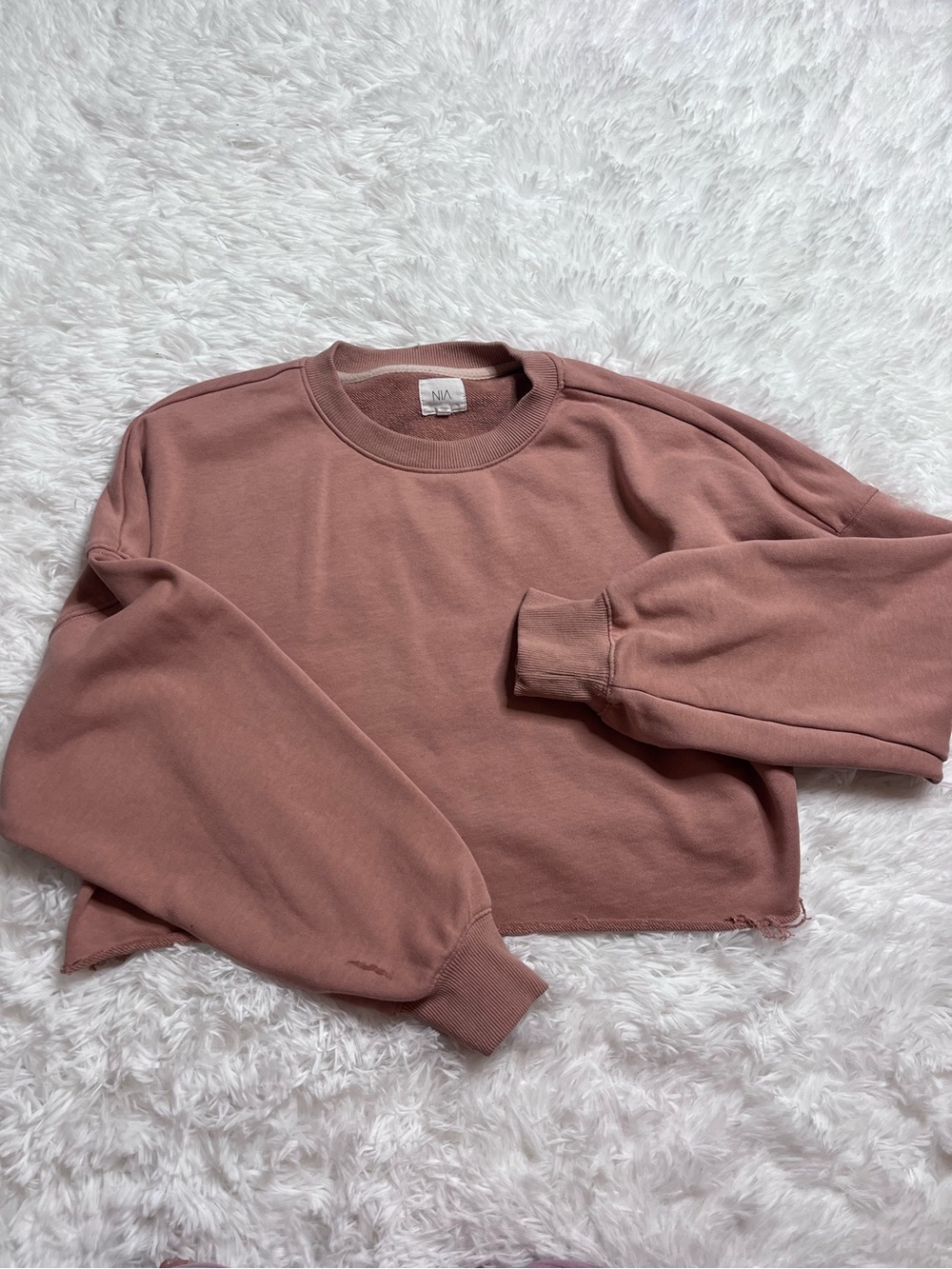 Women's Cropped Mauve Sweatshirt - Comfortable Everyday Pullover